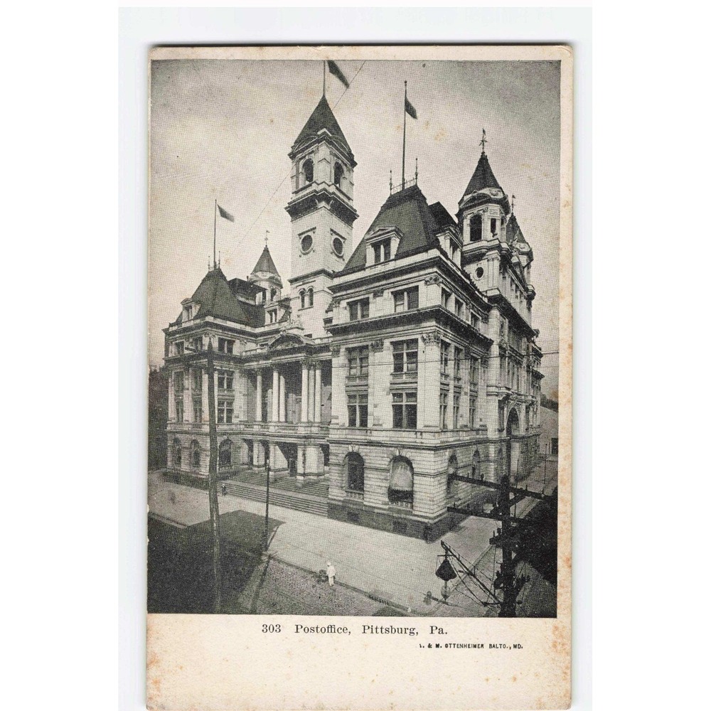 Vintage Postoffice Pittsburg PA Postcard I & M Ottenheimer 303 Undivided Back